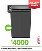 Defy 8Kg T/L Metallic Washing Machine DTL165/158 22-316