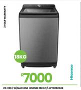 Hisense 18Kg T/L W/Machine WT3I1823UB 22-356