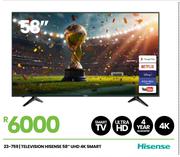 Hisense 58" UHD 4K Smart Television 23-759