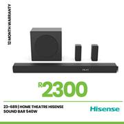 Hisense Home Theatre 540W Soundbar 23-689