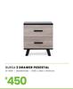 Bursa 2 Drawer Pedestal 450 x 360 x 510mm 8-460