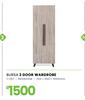 Bursa 2 Door Wardrobe 700 x 460 x 1905mm 1-257