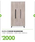 Bursa 3 Door Wardrobe 1050 x 460 x 1905mm 1-258