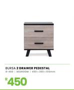 Bursa 2 Drawer Pedestal 450 x 360 x 510mm 8-460