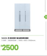 Nara 3 Door Wardrobe Bedroom (1200 x 450 x 2100mm) 1-285