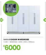 Nara 6 Door Wardrobe Bedroom (2400 x 450 x 2100mm) 1-283
