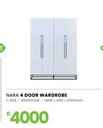 Nara 4 Door Wardrobe Bedroom (1600 x 450 x 2100mm) 1-284