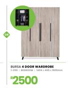Bursa 4 Door Wardrobe 1404 x 460 x 1905mm 1-259