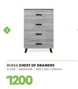 Bursa Chest Of Drawers 685 x 425 x 990mm 4-043