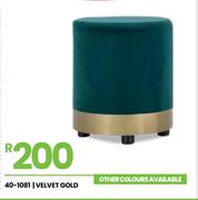 Velvet Gold Ottoman 40-1081