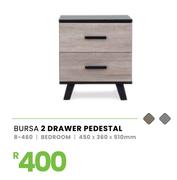 Bursa 2 Drawer Pedestal 8-460