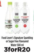 Food Lover's Signature Sparkling Or Sugar Free Flavoured Water-3x500ml