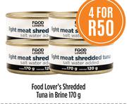 Food Lovers Shredded Tuna In Brine 170g-For 4
