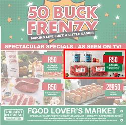 Food Lovers Market Western Cape : 50 Buck Frenzy (26 Aug - 1 Sept 2019), page 1