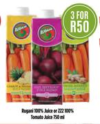 Rugani 100% Juice Or ZZ2 100% Tomato Juice-3x750ml
