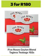 Five Roses Ceylon Blend Tagless Teabags-For 3 x 102s