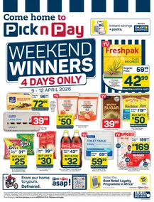 Pick n Pay Gauteng, Mpumalanga, Limpopo, Free State, North West & Northern Cape : Weekend Winners (09 April - 12 April 2026)