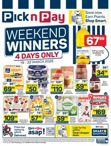 Pick n Pay Gauteng, Mpumalanga, Limpopo, Free State, North West & Northern Cape : Weekend Winners (19 March - 22 March 2026)