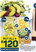 PnP Banana Prepack, Queen Pineapple Prepack, Avocados Bag & Golden Delicious Apples 1.5Kg-For All 4