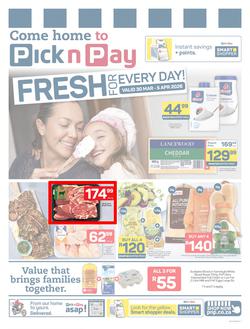 Pick n Pay Gauteng, Mpumalanga, Limpopo, Free State, North West & Northern Cape : Weekly Specials (30 March - 05 April 2026), page 1