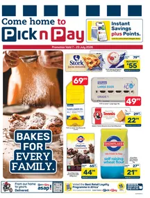 Pick n Pay Gauteng, Mpumalanga, Limpopo. Free State, North West & Northern Cape : Bakes For Every Family (07 July - 23 July 2026)