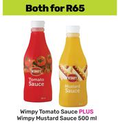Wimpy Tomato Sauce Plus Wimpy Mustard Sauce 500ml-Both For
