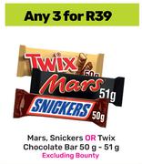 Mars, Snickers Or Twix Chocolate Bar-For 3 x 50g-51g