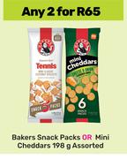 Bakers Snack Packs Or Mini Cheddars Assorted-For 2 x 198g