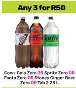 Coca Cola Zero Or Sprite Zero Or Fanta Zero Or Stoney Ginger Beer Zero Or Tab-For 3 x 2.25L