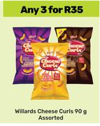 Willards Cheese Curls Assorted-For 3 x 90g