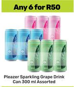 Pleazer Sparkling Grape Drink Can Assorted-For 6 x 300ml