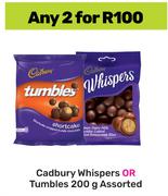 Cadbury Whispers Or Tumbles Assorted-For 2 x 200g