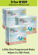 Little One Fragranced Baby Wipes-For 3 x 80 Pack