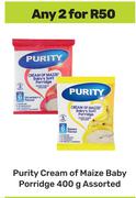 Purity Cream Of Maize Baby Porridge Assorted-For 2 x 400g