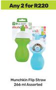 Munchkin Flip Straw Assorted-For 2 x 266ml