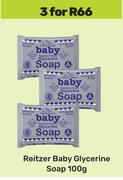 Reitzer Baby Glycerine Soap-For 3 x 100g