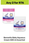 Bennetts Baby Aqueous Cream Assorted-For 2 x 500ml
