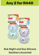 Nuk Night & Day Silicone Soothers Assorted-For 2