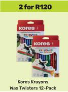 Kores Krayons Wax Twisters -For 2 x 12 Pack