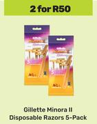 Gillette Minora II Disposable Razors (5 Pack)-For 2