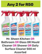 Mr. Sheen Kitchen Or Bathroom Or Glass Or Mould Cleaner -For Any 2 x 500ml