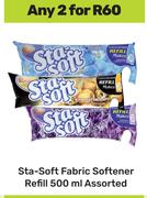 Sta-Soft Fabric Softener Refill Assorted-For Any 2  x 500ml
