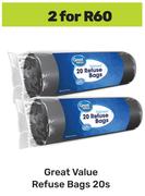 Great Value Refuse Bags-For 2 x 20s