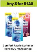 Comfort Fabric Softener Refill Assorted-For Any 3 x 800ml