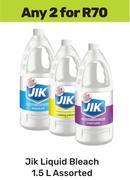 Jik Liquid Bleach Assorted-For Any 2 x 1.5Ltr