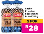 Sasko Premium Slices White Bread-For 2 x 700g