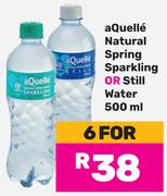 Aquelle Natural Spring Sparkling Or Still Water-For 6 x 500ml