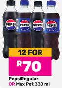 Pepsi Regular Or Max Pet-For 12 x 330ml