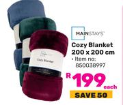 Mainstays Cozy Blanket 200 X 200cm-Each