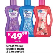Great Value Bubble Bath Assorted-2Ltr Each